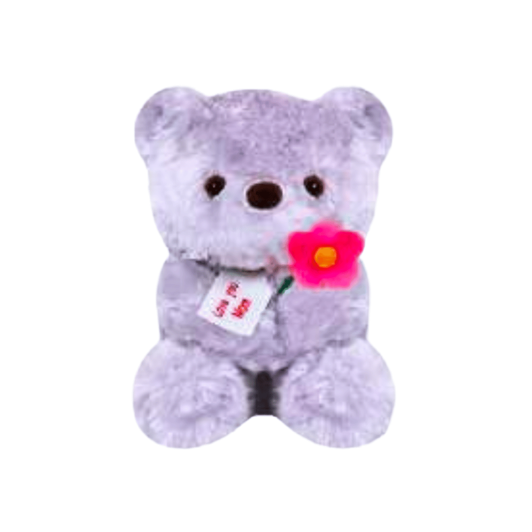 Peluche Oso Morado con Flor y Cartel "Love you mom" Regala